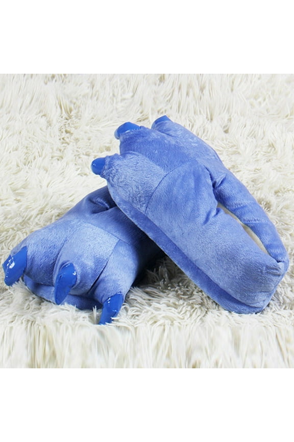 Adult Men Plush Indoor Slippers Funny Animal Paw Claw Shoes