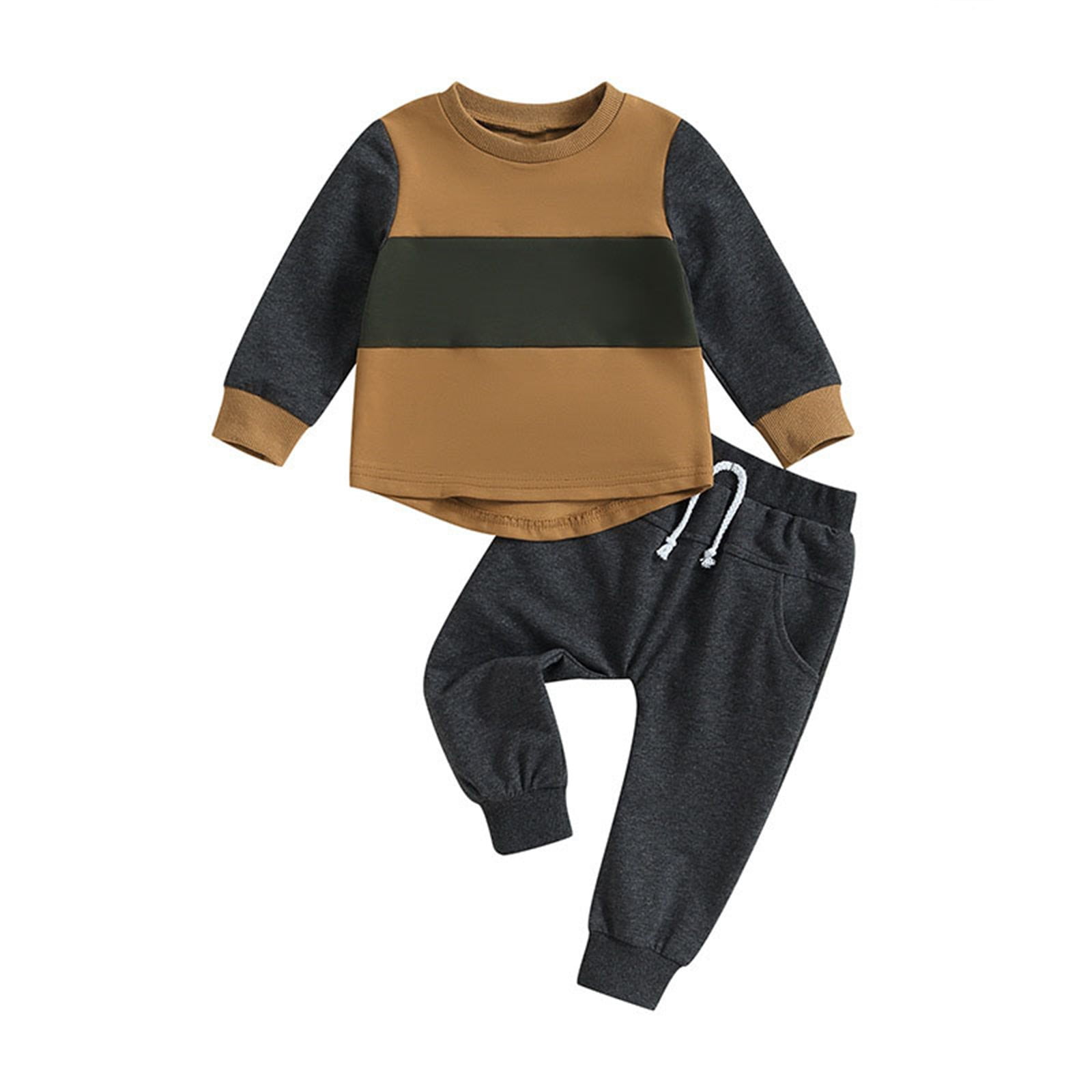 Tengma Baby Boys Outfits Toddler Boy's Long Sleeved Patchwork Striped