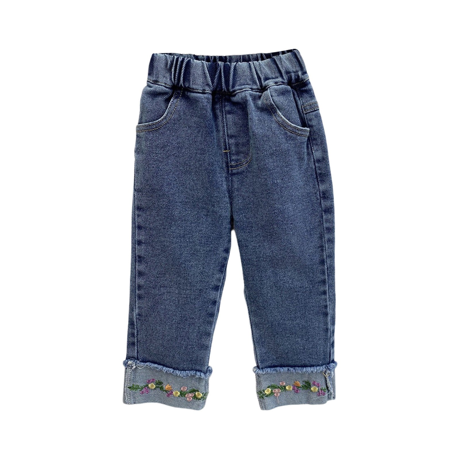 Tengma Toddler Kids Girls Jeans Trousers Kids Baby Floral Embroidery ...