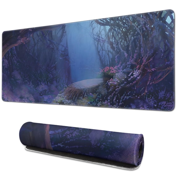 Tengman Flowers in the Night pad Mousewaterproofnon Slip for Office Home Work GamingmousepadRubber Base Mousepad with Stitched Edges 31.5x11.8inches