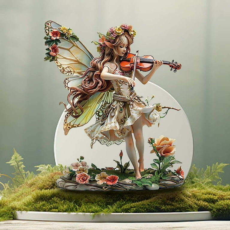 Tengw Acrylic Bohemian Style Playing Violin Outdoor Garden Potted Plant Decoration Ground Installation Props Walmart