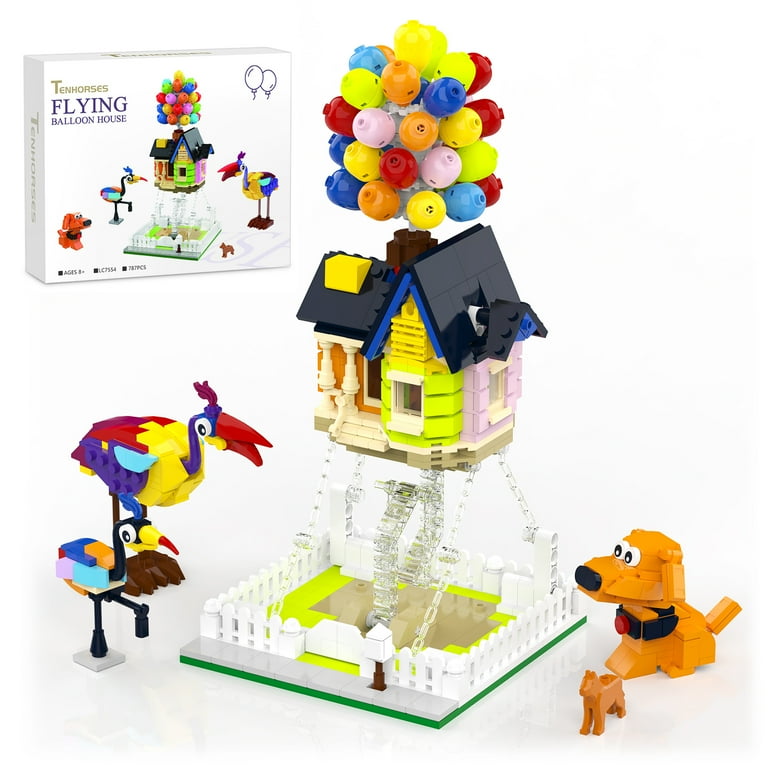 Tenhorses Up Flying House with Balloons Building Sets, 787Pcs