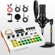 Tenlamp Y300 BM800 Live Sound Card Microphone Combo - Universal for Phone Computer Streaming Karaoke Recording