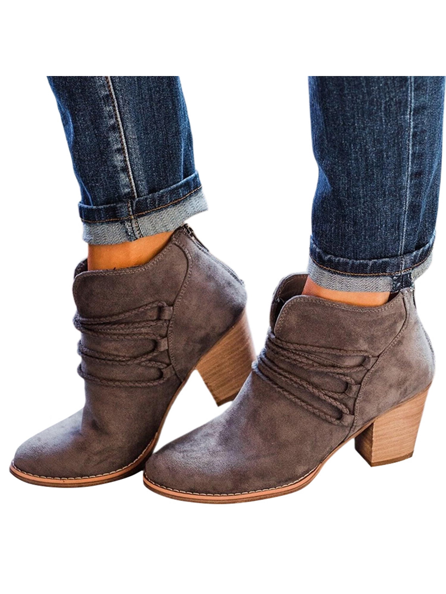 Short chunky heel outlet booties