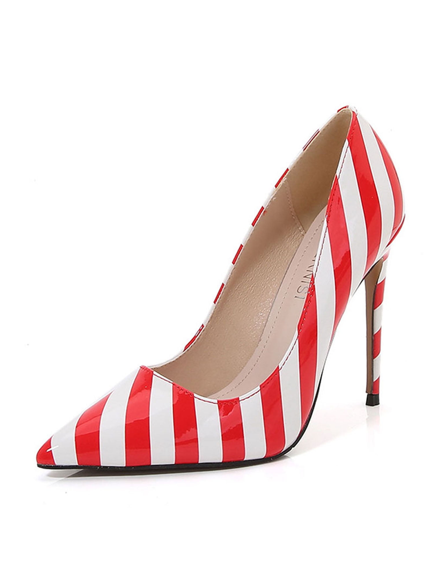 Striped shoes heels cheap