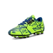 Tenmix Soccer Cleats Mens Kids Athletic Football Boots Boys Girls Outdoor Ground Football Shoes Youth Green 8.5