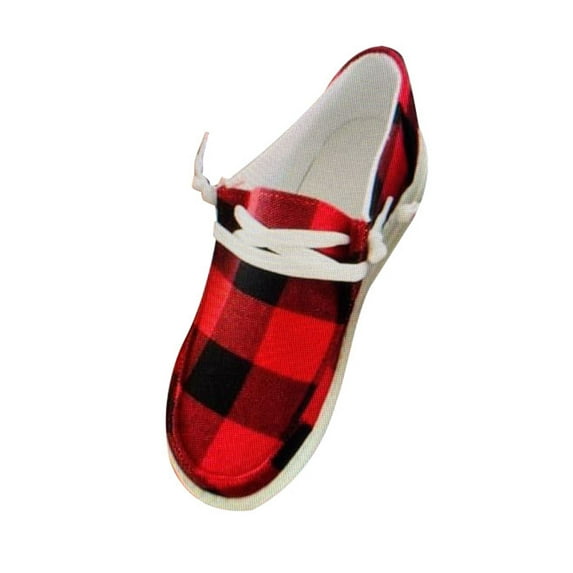 Tenmix Women Canvas Loafers-Anti Slip Ladies Casual Shoes Lace Up Walking Sneakers Size 4.5-10.5