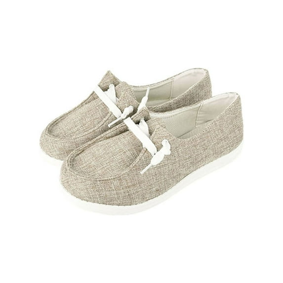 Tenmix Women Canvas Loafers-Anti Slip Ladies Casual Shoes Lace Up Walking Sneakers Size 4.5-10.5