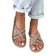 thumbnail image 1 of Tenmix Women's Ladies Wedges Casual Orthopedic Sanals Toe Ring Sandals Flat Slippers Beach Shoes, 1 of 4