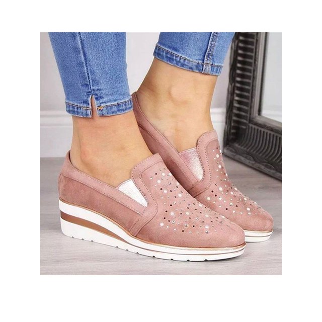 slip on wedges women's shoes
