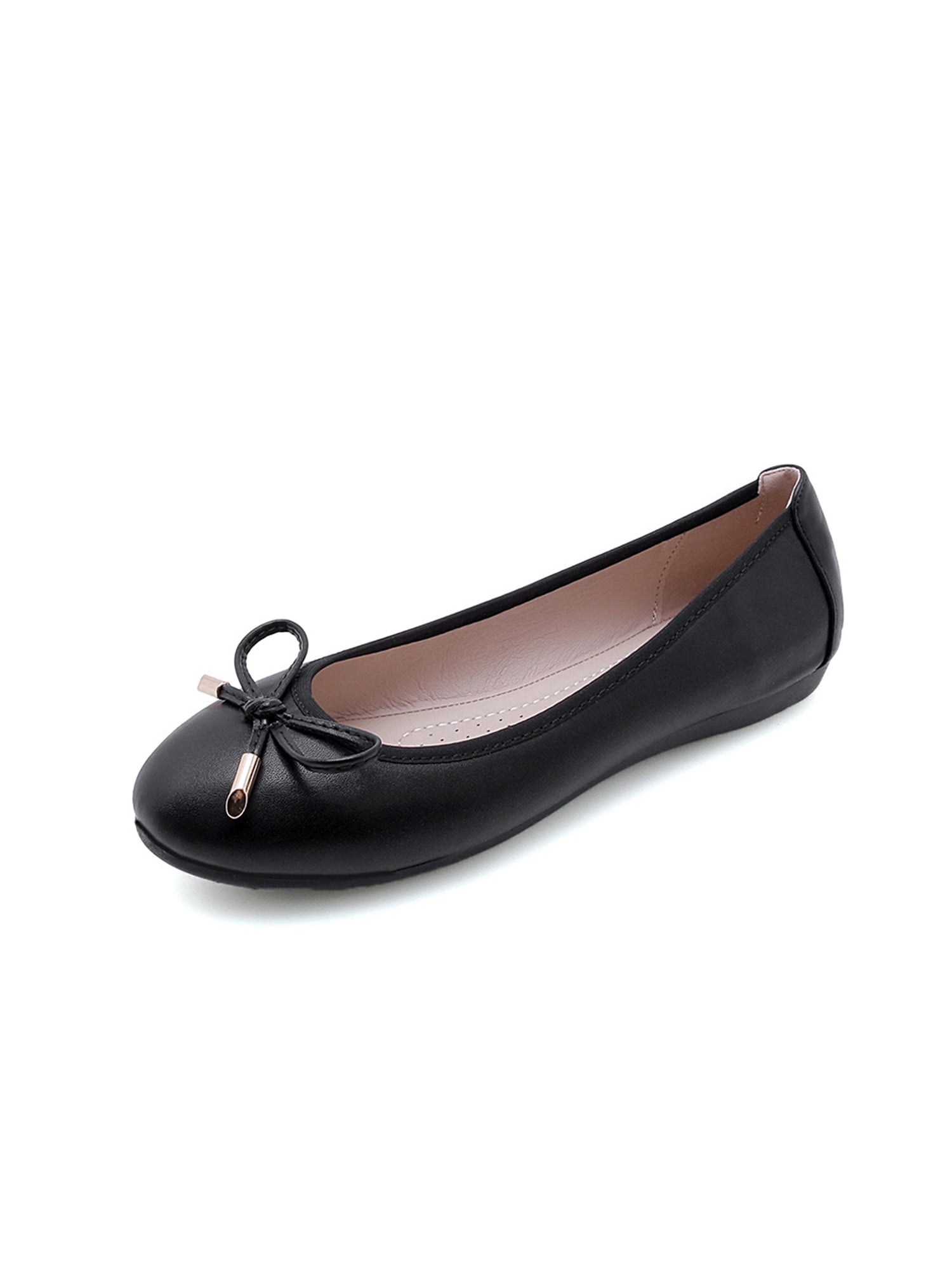 Wazshop Womens Ballet Ballerina Dolly Pumps Ladies Flat Slip On Loafers Leather Shoes Girls Dress Dance Shoes Walmart