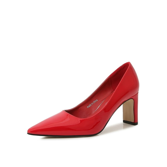 Tenmix Womens Party Non-slip High Heels Comfort Pointed Toe Dress Shoes Lightweight Slip On Red 11