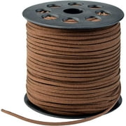 Tenn Well 2.6mm Suede Cord, 100 Yards Flat Faux Leather Cord for Necklaces, Bracelets, Jewelry Making, Flat Leather Lace Spool Beading and DIY Crafts, Best Handmade Crafts Gift For Her (Brown)