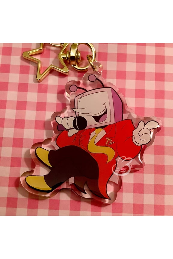 Tenna Deltarune Acrylic Charm | 2.5" Epoxy Charm + keychain Set | Double Sided Keychain (1 keychain)