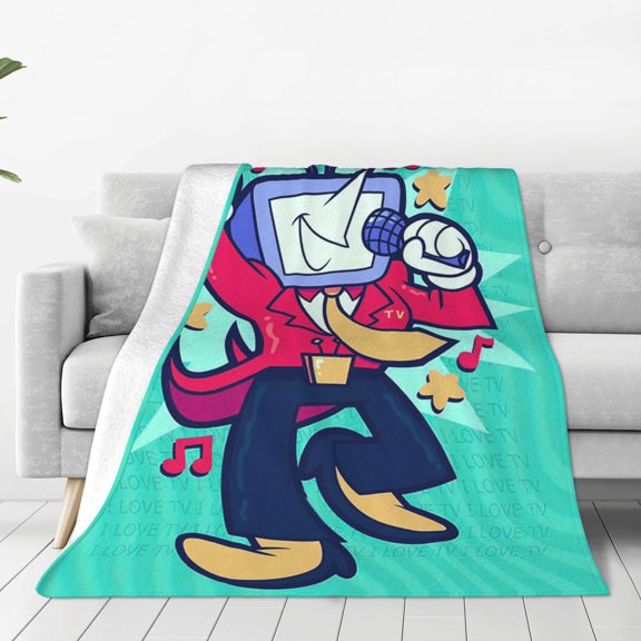 Tenna TV Deltarune Soft Micro Fleece Cozy Throw Blanket Lightweight Fuzzy Flannel Blankets Sofa Decor Gifts