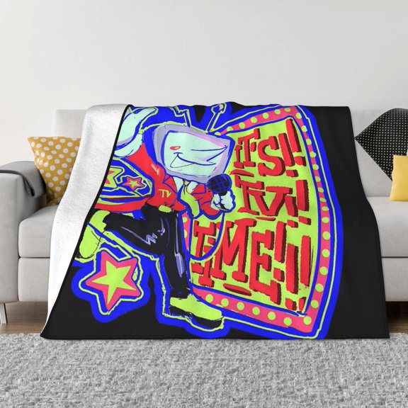 Tenna TV Deltarune Soft Micro Fleece Cozy Throw Blanket Lightweight Fuzzy Flannel Blankets Sofa Decor Gifts