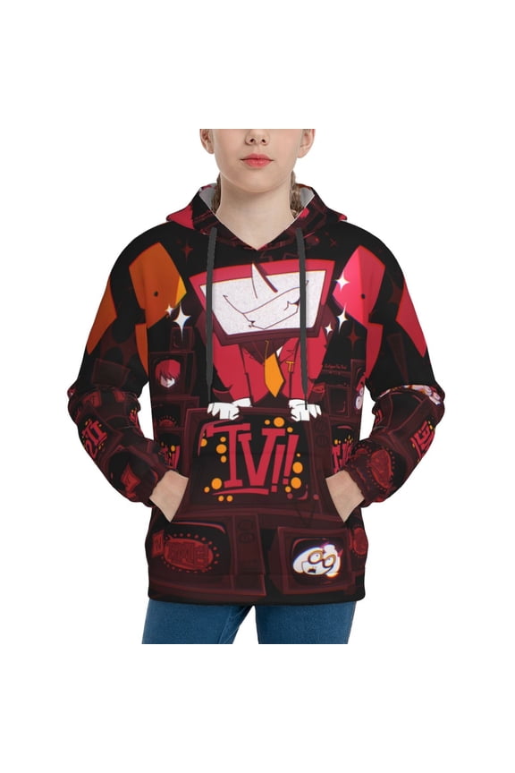 Tenna TV Deltarune Youth Pullover Hooded Graphic Sweatshirts Long Sleeve Casual Hoodies Teen