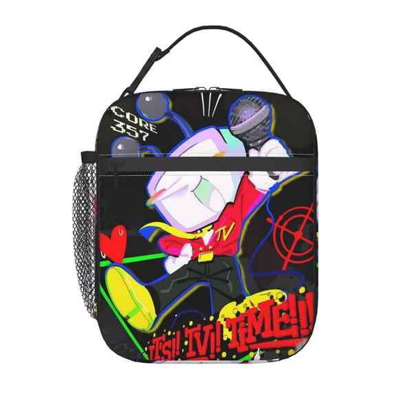 Tenna TV Time Deltarune Portable Lunch Bags Tote Shoulder Bag Insulated Lunch Box Picnic Beach Work