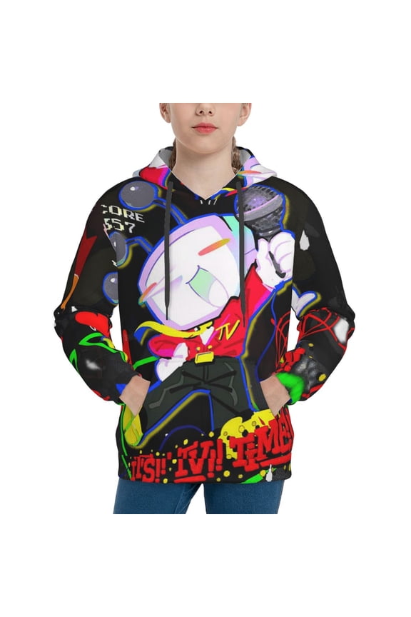 Tenna TV Time Deltarune Youth Hoodies Sweatshirts Pullover Long Sleeves Hooded Graphic Sweaters