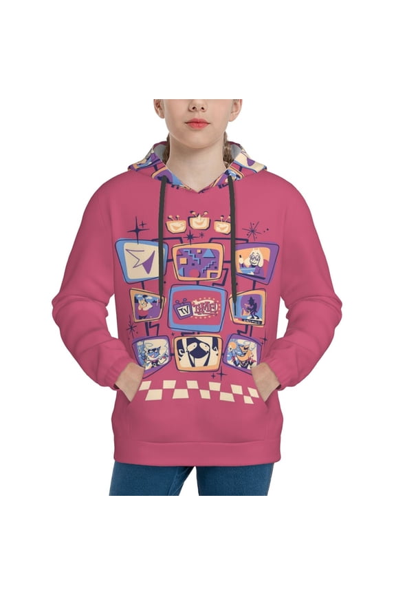 Tenna TV Time Deltarune Youth Hoodies Sweatshirts Pullover Long Sleeves Hooded Graphic Sweaters