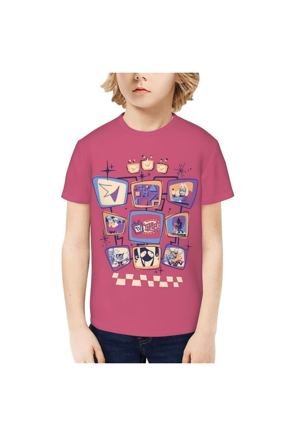 Tenna TV Time Deltarune Youth T-shirt Short Sleeve Graphic Tops Breathable Shirt Tees