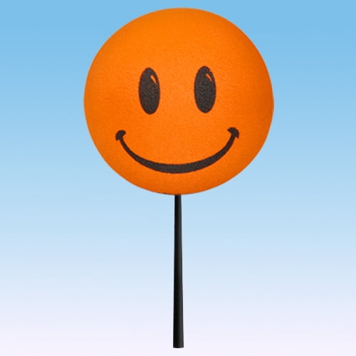 Tenna Tops Orange Smiley Happy Face Car, Truck, SUV, Jeep Antenna Topper Auto Accessory