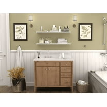 Tennant Brand 42" Wood Finish Bathroom Vanity with White Quartz Top