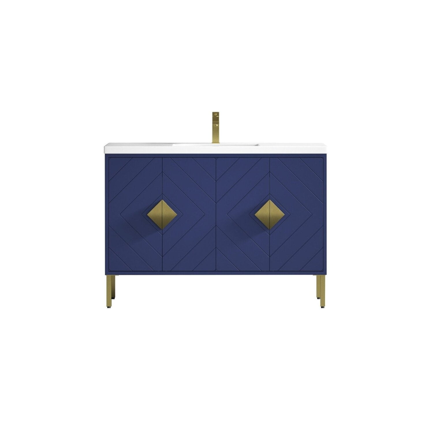 Tennant Brand 48" Modern Style Navy Blue Eileen Bathroom Sink Vanity