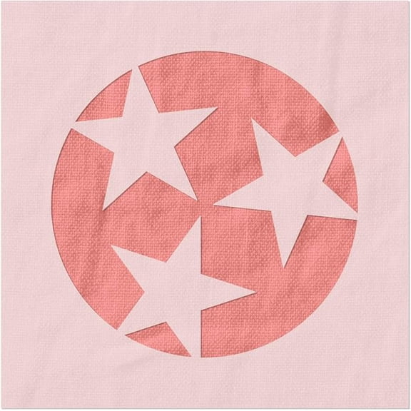 Tennessee 3 Star Flag Stencil, 6 x 6 inches, 14 Mil Mylar Plastic, Stencil Stop