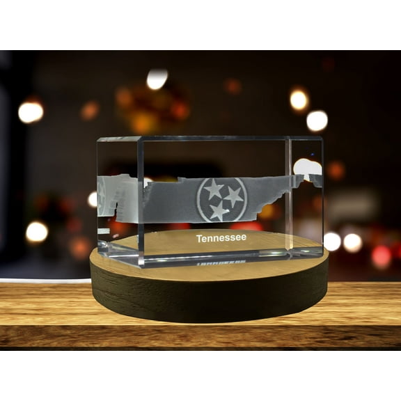 Tennessee 3D Engraved Crystal 3D Engraved Crystal Keepsake/Gift/Decor/Collectible/Souvenir