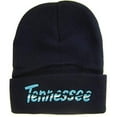 thumbnail image 1 of Tennessee Adult Size Wavy Script Winter Knit Beanie Hat (Dark Blue), 1 of 1
