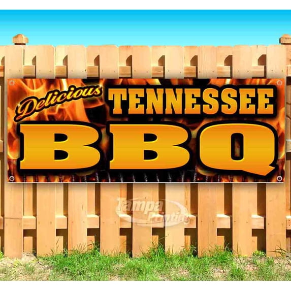 Tennessee BBQ 13 oz Vinyl Banner With Metal Grommets