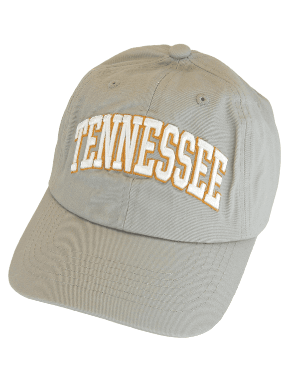 Tennessee Buckle Back Adjustable Cotton Baseball Cap (Gray/White Script)