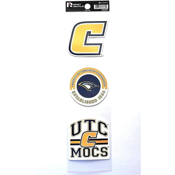 Tennessee Chattanooga Moccasins Mocs Triple Retro Throwback Spirit Decals Flat Vinyl Auto Home Sticker Sheet University of
