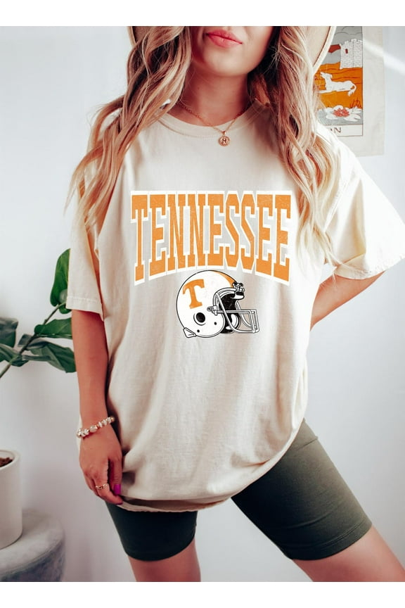 Tennessee College Football Tee, Retro Sports Tshirt, UT Knoxville Fan Apparel, Game Day Gift,Sand Color,Size XL