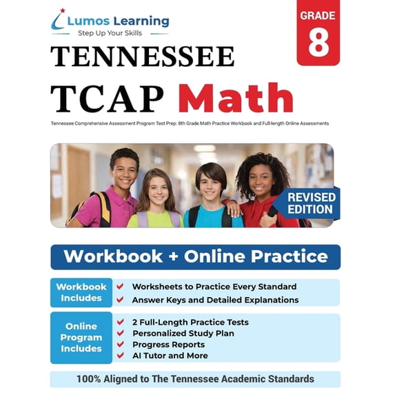 Tennessee Comprehensive Assessment Program Test Prep: 8th Grade Math Practice Workbook and Full-length Online Assessment, (Paperback)