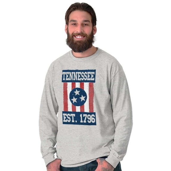 Tennessee Country Southern TN Flag Plus Size Long Sleeve Graphic Tee Shirt Brisco Brands 3X