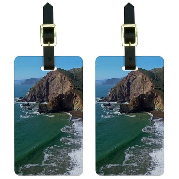 Tennessee Cove California Pacific Ocean Shore Beach Luggage Tags ID, Set of 2