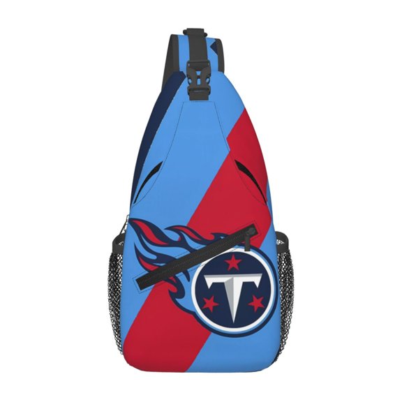 Tennessee Cross Chest Bag Diagonally, Zipper Sports Crossbody Bag, American Football Pattern Men'S And Women'S Fashionable Crossbody Backpack, Travel And Hiking Chest Bag