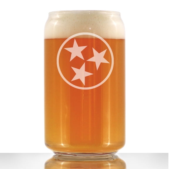 Bevvee Beer Can Pint Glass 16 oz Tennessee Flag TN Enthusiast Gifts Beer Glasses
