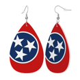 thumbnail image 1 of Tennessee Flag Leather Teardrop Earring Lightweight Drop Earrings For Women, 1 of 6