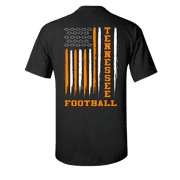 TRENZ SHIRT COMPANY Tennessee Football Team Color Orange and White American Flag Mens Short Sleeve T-shirt Graphic Tee-Black-2XL