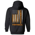 thumbnail image 1 of Tennessee Football Team Colors Orange and White Football American Flag Unisex Hoodie-Black-xl, 1 of 4