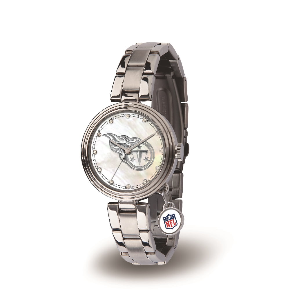 Tennessee Football Titans Charm Watch with Mother of Pearl Dial & Stainless Steel Band