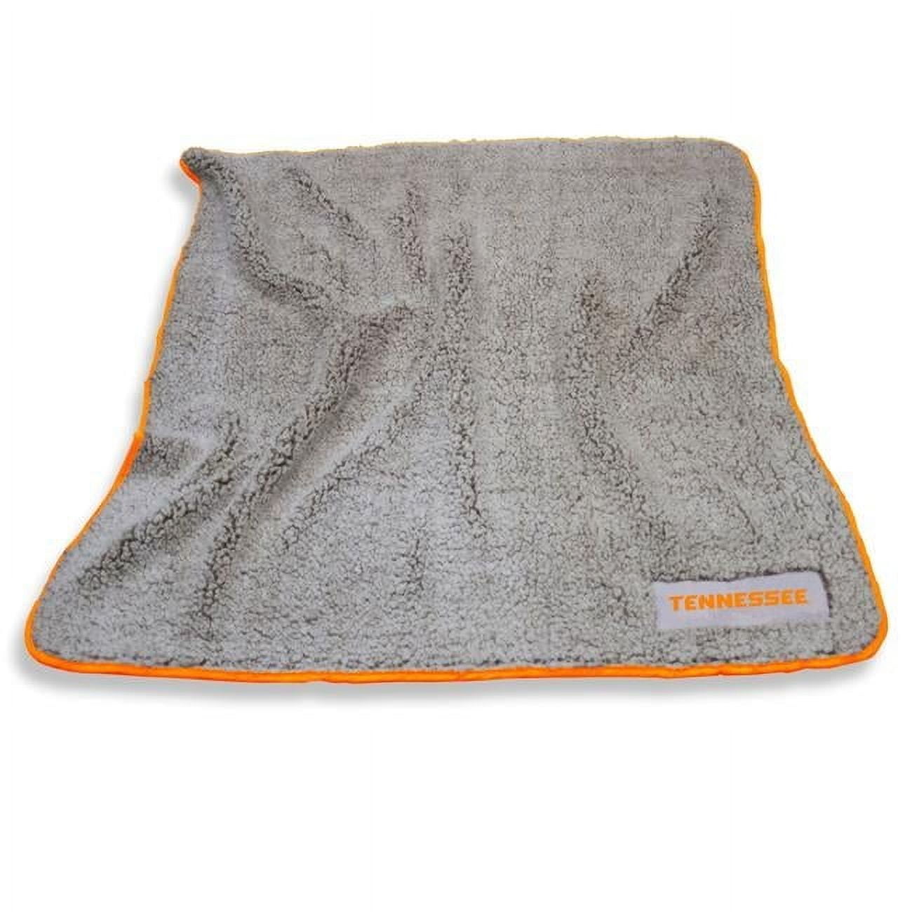Gray and Orange Sherpa Fleece Team Blanket