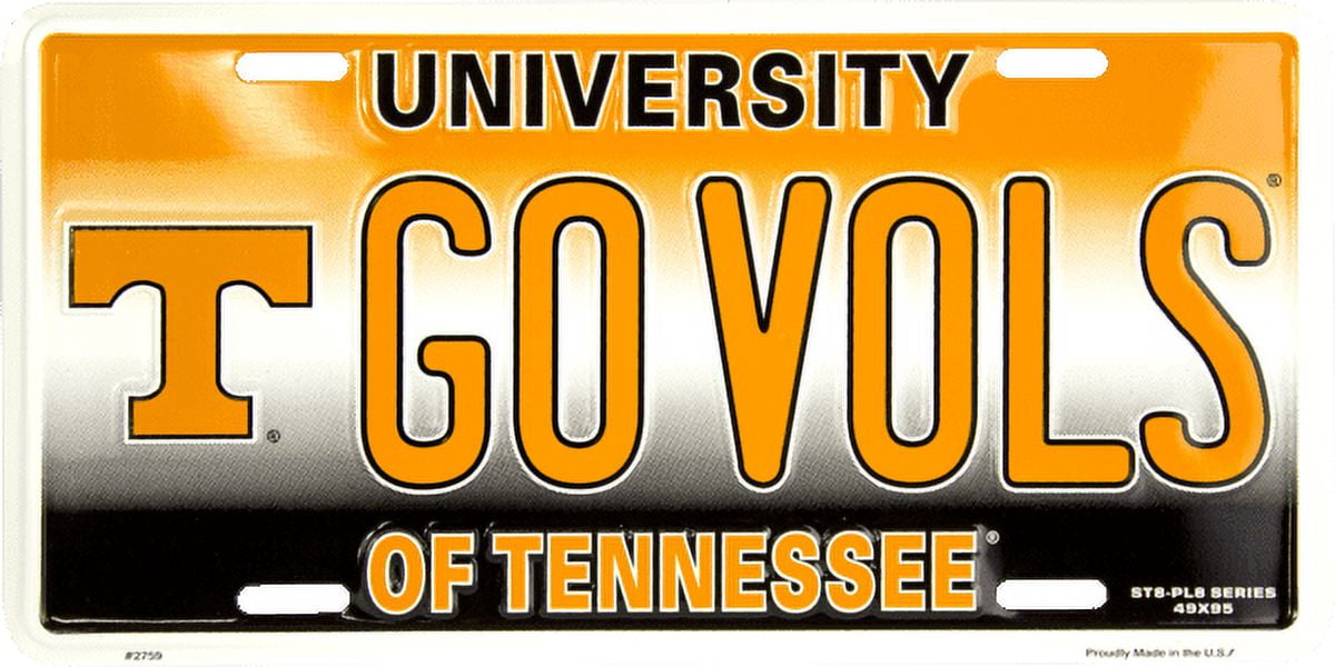 Tennessee Vols Laser Cut License Plate Tag – Show Your Team Pride On Your Car