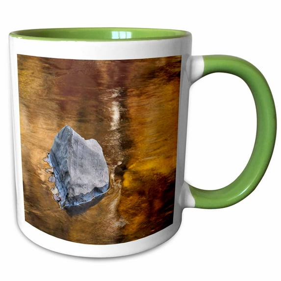 3drose, Tennessee, Great Smoky Mountain Np, Autumn Reflections., 15oz Two-tone Green Mug