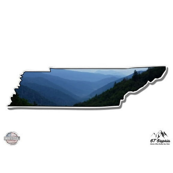 Tennessee Great Smoky Mountains View - 3" Vinyl Sticker - For Car Laptop I-Pad Phone Helmet Hard Hat - Waterproof Decal