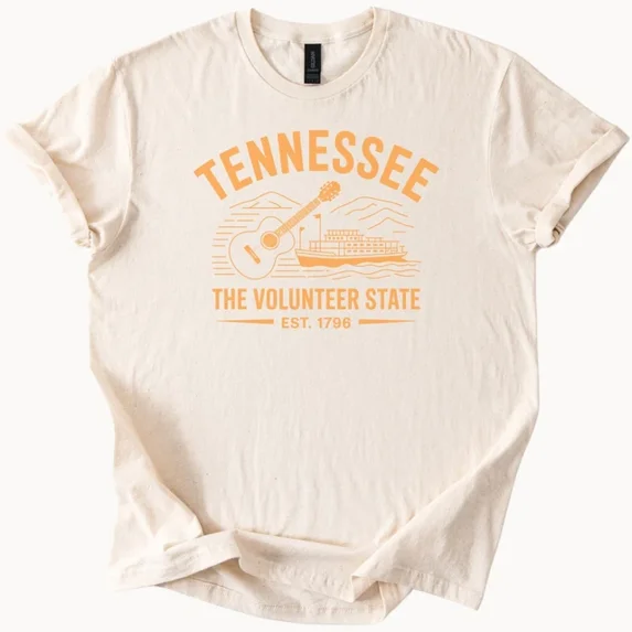 Tennessee Guitar Riverboat Tee Volunteer State Shirt Unisex S-5XL Hot Trending Shirt, Vintage Birthday Gift