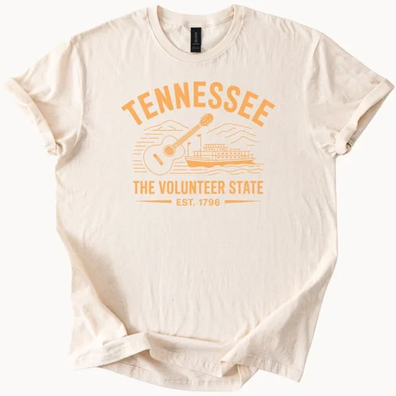 Tennessee Guitar Riverboat Tee Volunteer State Shirt Unisex S-5XL Hot Trending Shirt, Vintage Birthday Gift